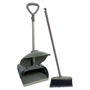 cleaning broom dust pan